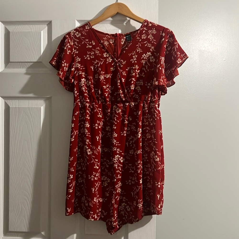 Floral Red Romper